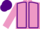 Mauve, purple seams, purple cap