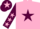 Pink, maroon star, maroon sleeves, pink stars, maroon cap, pink star