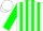 White, green shamrock, green stripes on sleeves, white cap