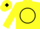 Yellow, black 'cf' in black circle, black and yellow diamond sleeves