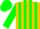 Gold and green stripes, green sleeves, green cap