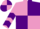 Mauve and purple (quartered), chevrons on sleeves