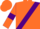 Orange, purple sash, purple armlets on sleeves, orange cap
