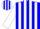 Blue, white 'kb', red and white stripes on sleeves