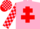 Pink, red cross of lorraine, check sleeves & cap
