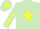 Light green, yellow star, light green sleeves, yellow stars, light green cap, yellow star