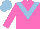 Rose body, light blue chevron, rose arms, light blue cap