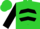 Lime green, lime green 'crs' on black ball, lime green chevrons on black sleeves