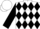 White, black diamonds, black diamond stripe and cuffs on sleeves