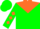 Green, orange yoke, orange diamonds on slvs