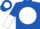Royal blue, white ball, royal blue and white halved sleeves