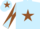 Light blue, brown star, diabolo on sleeves and star on cap