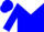 Blue, white yoke, white stripe down sleeves