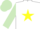 White, yellow star, light green sleeves & cap