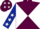 Maroon and white diabolo, dark blue sleeves, white stars, dark blue cap, white stars