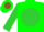 Green,brown pig on lime green ball,lime green sleeves