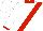 White, red sash, collar and cuffs, white cap