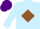 Light blue, brown diamond, purple cap