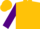 Gold, purple clover, gold band on purple sleeves