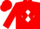 Red, 'ml' on white diamond, red diamonds and cuffs on whtie sleeves