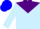 Light blue, purple yoke, blue cap