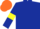 Saxe blue, yellow armlets, orange cap