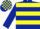Dark blue, yellow hoops, dark blue sleeves, check cap