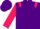 Purple body, rose epaulettes, rose arms, purple cap
