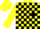 Yellow & black blocks, black diagonal quarters on yellow sleeves