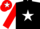 Black, white star, red sleeves, red cap, white star