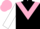 Black, pink chevron, white sleeves, pink cap