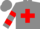 Grey, red cross, red bars on sleeves, grey cap