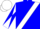 Blue, white sash, white and blue diagonal quartered sleeves, blue and white cap