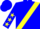 Blue, yellow sash, yellow stars on sleeves