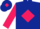 Dark blue body, rose diamond, rose arms, dark blue cap, rose diamond