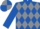 Royal blue and grey diamonds, quartered cap