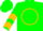 Green, gold circle 'n', gold chevrons on sleeves