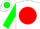 White, green 'sp' on red ball, red and green sleeves