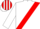 White, red sash, white sleeves, white, red striped cap