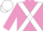 Mauve, white cross belts, mauve sleeves, white cap