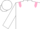 White, pink epaulettes, white sleeves, white cap