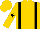 Gold, black braces, gold sleeves, gold, black star cap