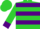 Lime, purple hoops, purple cuffs
