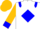 White,   blue diamond, blue epaulets, blue cuffs on gold sleeves, gold cap