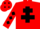 Red, black cross of lorraine, diamonds on sleeves and cap