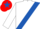 WHITE, royal blue sash, red cap, royal blue star