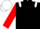 Black, white epaulettes, red sleeves, white cap
