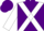 Purple body, white cross belts, white arms, purple cap