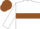 White body, brown hoop, white arms, brown cap