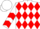White, red diamonds, red chevrons on sleeves, white cap
